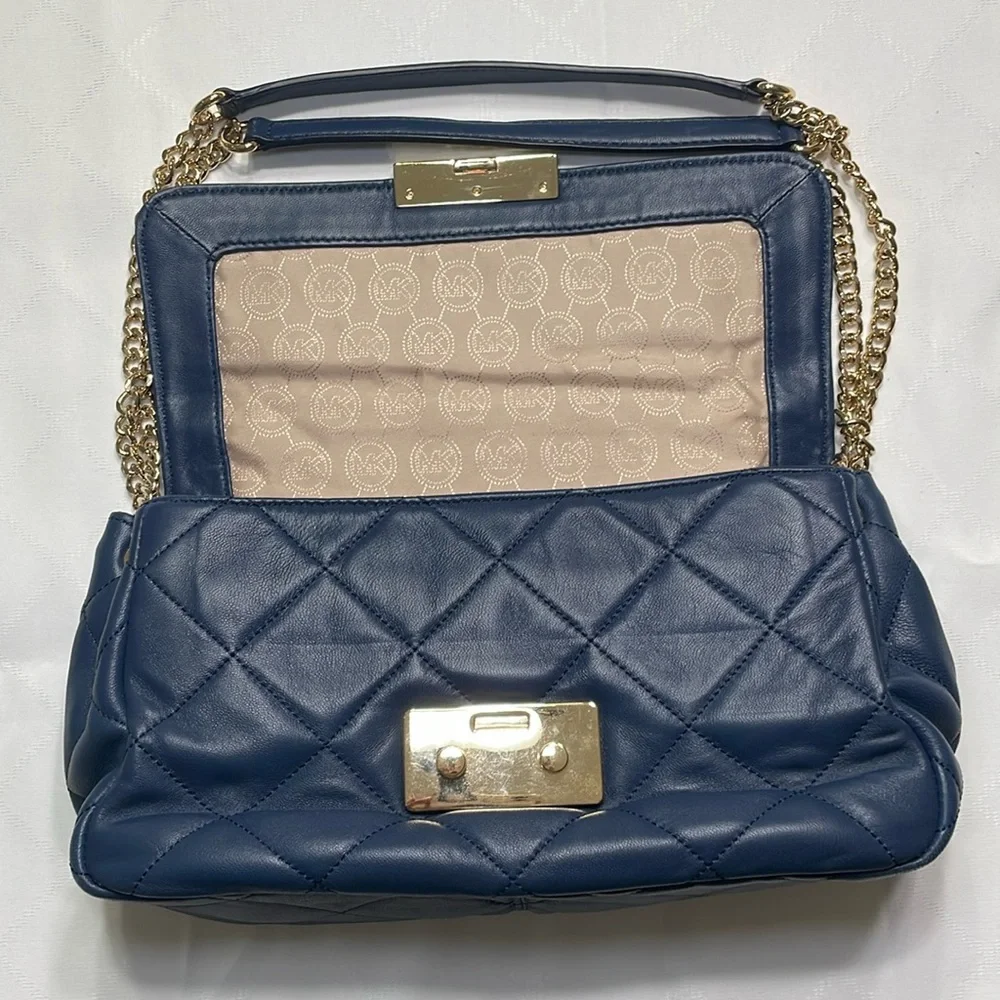 Michael Kors Navy Quilted Shoulder Bag